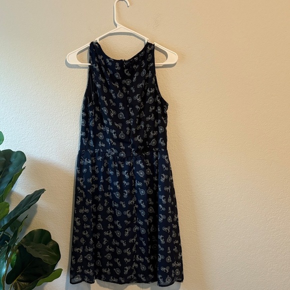 Speechless Navy and White bicycle Patterned sleeveless Dress Medium - Picture 5 of 5